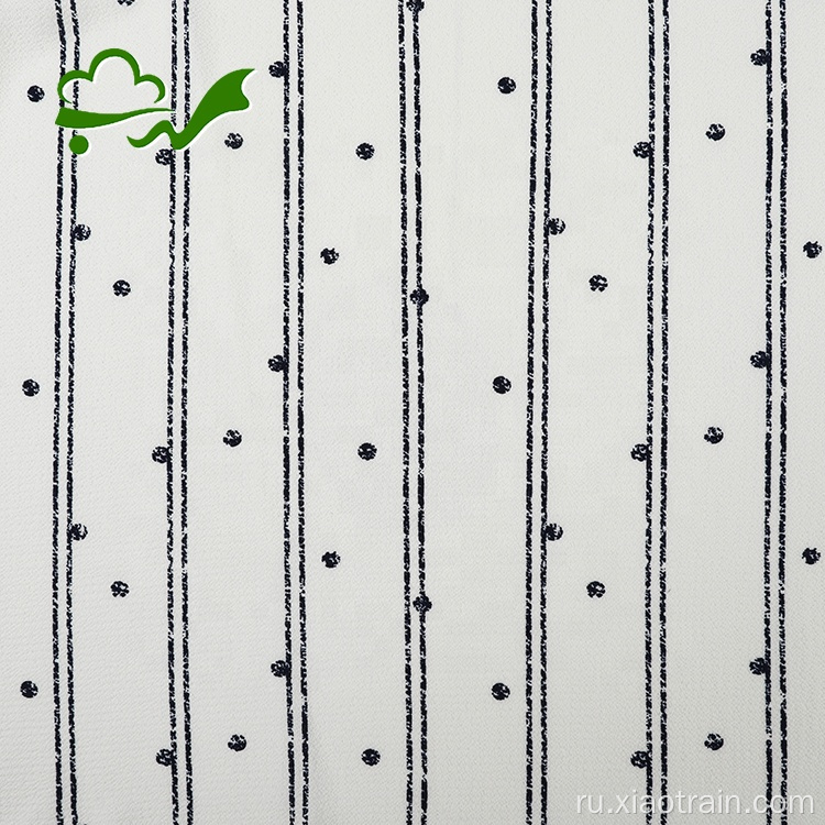 Полиэфирная креп-шифоновая ткань с набивным рисунком для платья