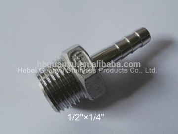 supply stainless steel 304 316 hose barb connector / hose nipple / hose barb fitting, with factory price