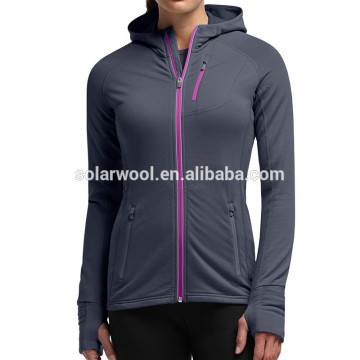 Custom Midweight Full-Zip Hooded And Pocket Sweatshirt For Ladies