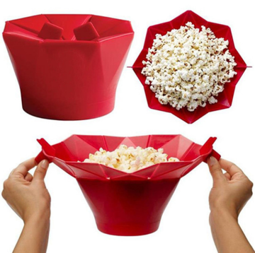 Secchio popcorn in silicone ad alta temperatura per snack fatti in casa
