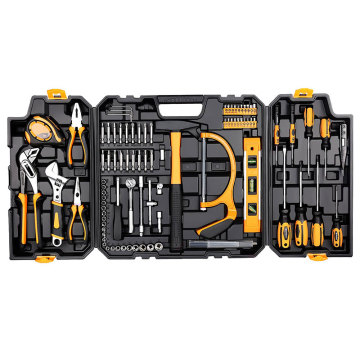 Professional 89-Piece Yellow Hand Tool Kit for Household, Garage, and Outdoor Use
