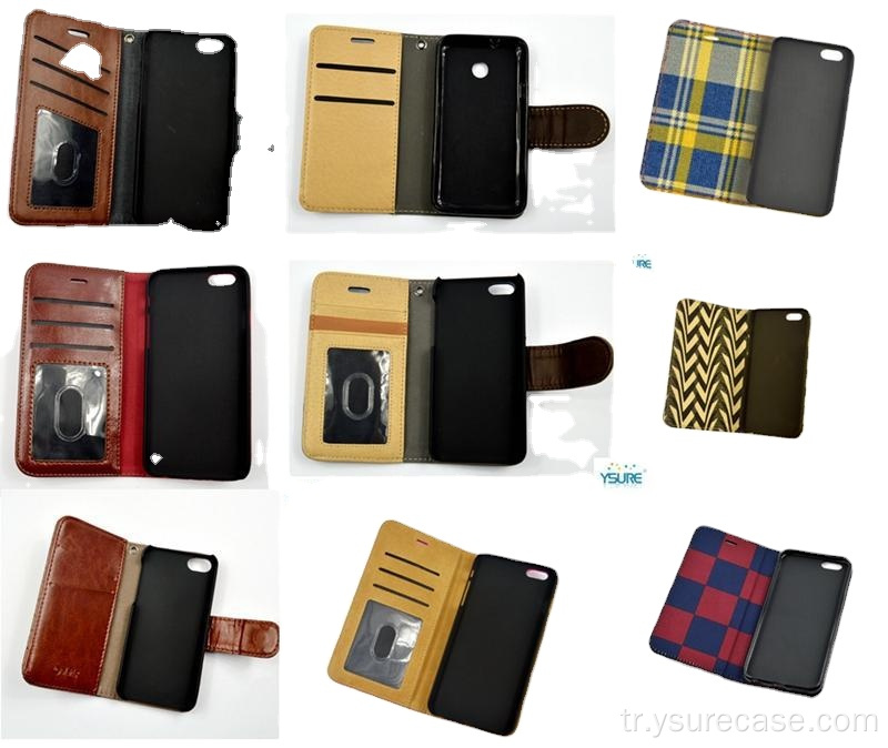 Fabrika toptan moda deri flip cüzdan telefon çantası
