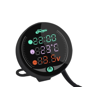 Waterproof 3-in-1 LED Night Vision Voltmeter with Digital Display for Motorcycles