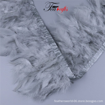 Feather Fabric Material: Discover Lake Blue Chandelle Feather Trim, 10-15cm Feather Fringe for Jewelry, Crafts, and Costumes
