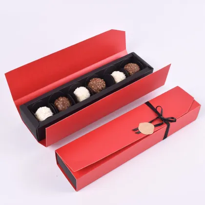 Black Rectangle Chocolate Paper Box Dessert Packaging Box