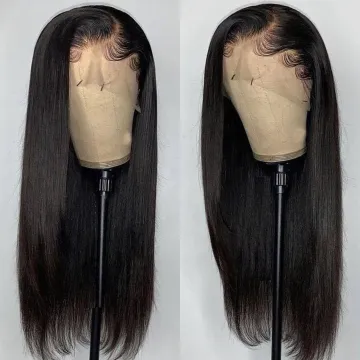 Ready to Ship Brazilian Hair HD Straight Lace Front Wig,Virgin Cuticle Aligned Human Hair Pre Pluck 360 Lace Frontal Wig Vendors