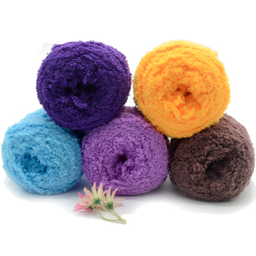 ขายร้อนคุณภาพสูง 21S Chunky Chenille Crochet เส้นด้าย (100 กรัม) - วัสดุถักกำมะหยี่ปะการัง