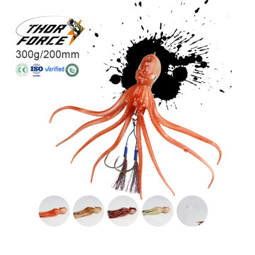 Artificial Swimbait Tuna Lures with Jig Elastic Rubber and Soft Squid Skirts for Saltwater Fishing