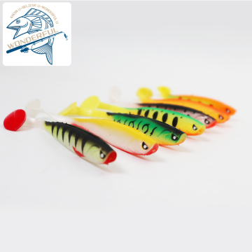 Factory Rainbow Fish Lua Bait 13cm 10g Soft PVC T-Tail Fishing Lure