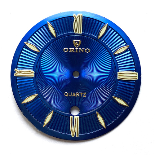 Dial di orologio Guilloché blu scuro da 35 mm