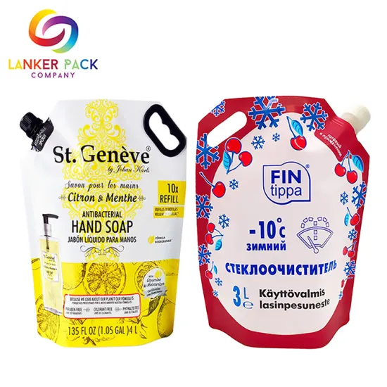 Waterproof Spout Pouch Liquid Packing Bags With Handle