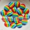 3,5 * 10MM στρογγυλή επίπεδη ρητίνη Rainbow Beads