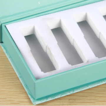 blue skincare tube glass packaging box with magnetic