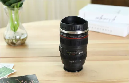 novelty creative plastic household cup in SLR camera shape lens mug