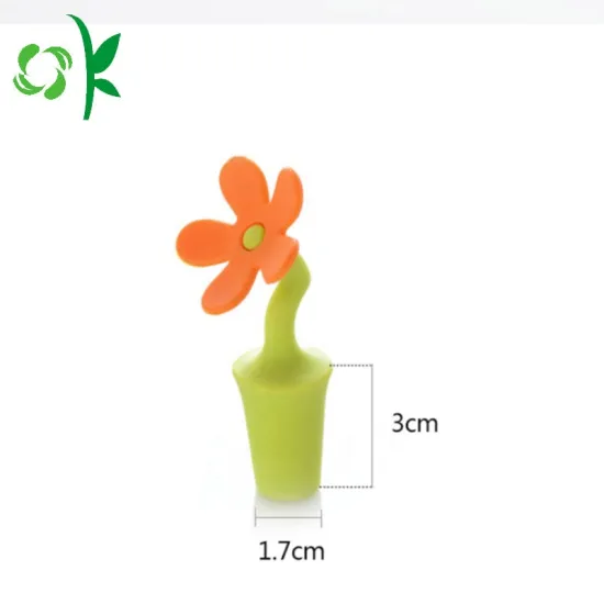 Custom Flower Design Silicone Wine Bottle Stopper