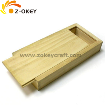Top quality stylish Wood box for packing storing box natural box with slid top