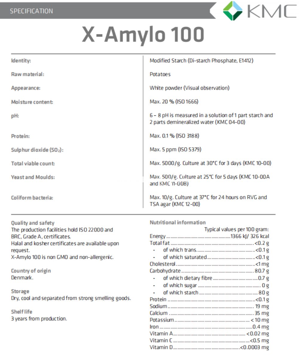 X-Amylo 100 specs