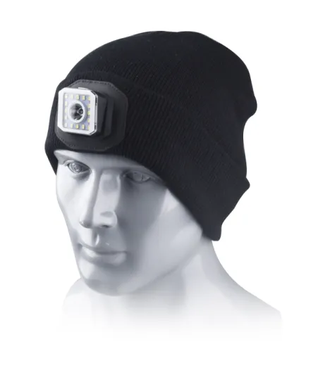 Goldmore2 Rechargeable LED Beanie Hat - Warm Winter Head Lamp for Outdoor Activities