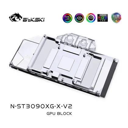 Bykski GPU Water Block for Zotac RTX 3080/3080Ti/3090 AMP Trinity Gaming Video Card - 12V/5V RGB N-ST3090XG-X-V2