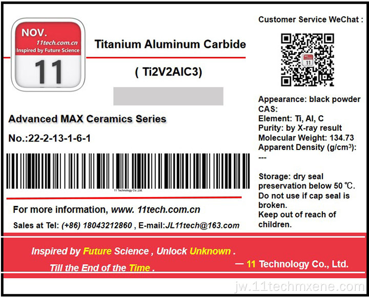 Bahan-bahan Tix Fase Max TI2V2ALC3 bubuk ireng