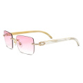 Rimless White Horn Sunglasses