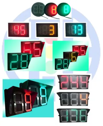 2.5 Digit Tri-Color Countdown Meter Road Traffic Signal Light