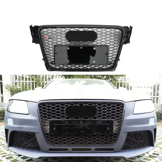 Front Sport Mesh Gloss Black Honeycomb Hood Grill for Audi A4/S4/B8/RS4 (2008-2012)