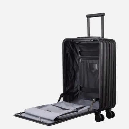Front opening travel aluminum Metal Suitcase