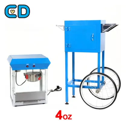 Nostalgia Electrics Vintage Circus Cart Popcorn Popper, 4 oz, Small Business Popcorn Machine with Warmer