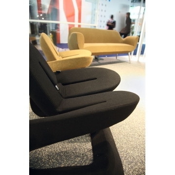 Modern Single Sofa, Fabric Stool- Shun