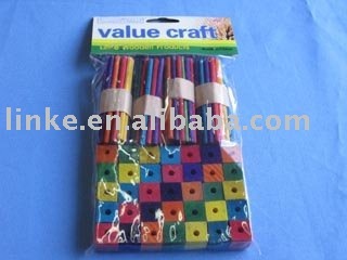 assorted colored dowels