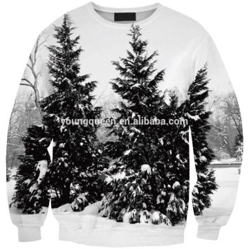 WY28 women's fashion Digital Printing Europe snow tree hedging sweater wholesale