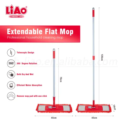 LiAo 47cm Flat Mop Cloth Or Wipe Grip
