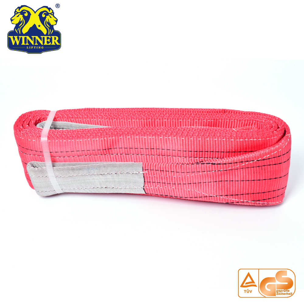 Polyester Flat Eye and Eye Webbing Sling With Capacity Stripe