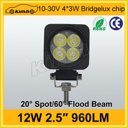 high quality auto part 10-30v 2.5" 12w 960LM led work light KH-12W-E1