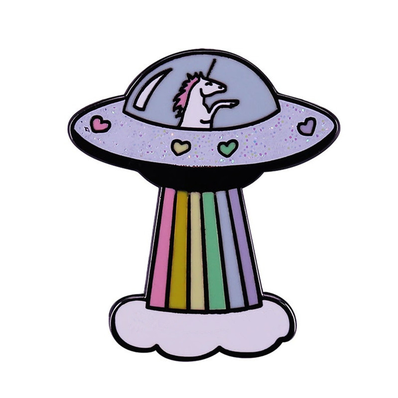 Spaceship Cartoon Brooch