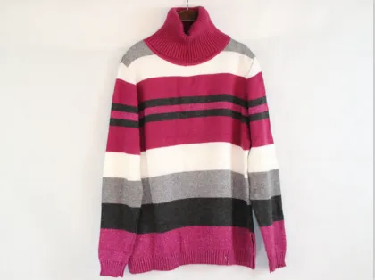 Ladies Rose Red Knitted Sweater Wholesale