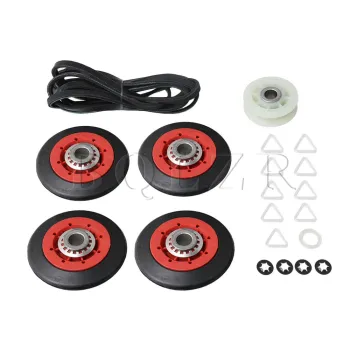 BQLZR 4392067 Clothes Dryer Repair Kit 3396802 Idler Pulley 3396802 Drum Roller and 661570 Belt Replace 587637 80047 ah373088
