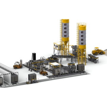 CE Approved Vibration Molding Fully-Automatic Block Production Line with Curing Rack