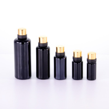 Round shoulder black glass bottle for essential oil