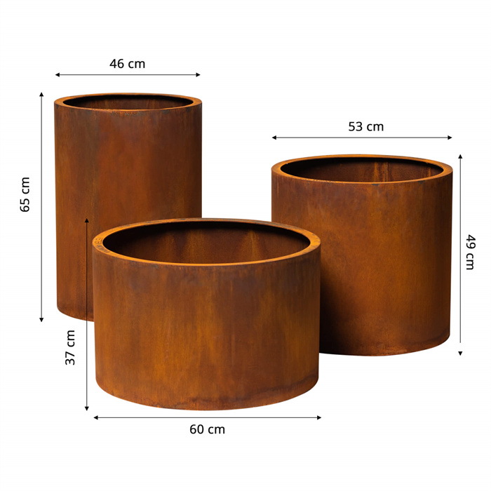 corten steel flower planter