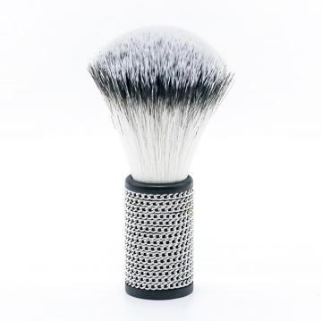 Silver Chain Handle Neck Powder Brush Synthetic Hair