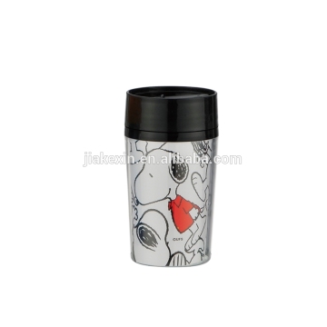 Double wall plastic small traveling coffee mugs