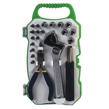 21-piece Drive socket and driver bits set, includes screwdriver handle