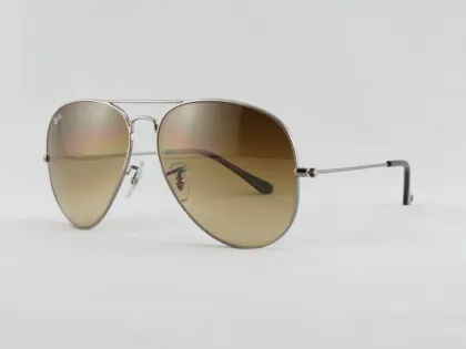 Large Mental Frame Brown Ray Ban Aviator Shield Sunglasses Rb3026 62mm