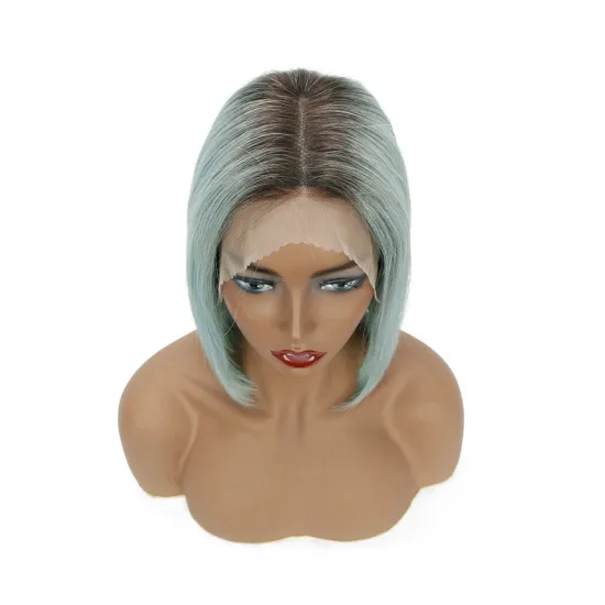 Short Blonde 1B 613 Blue Grey Red Pink Color Bob Wigs Raw Peruvian Virgin Human Hair Cosplay Straight Lace Front Wigs Vendor