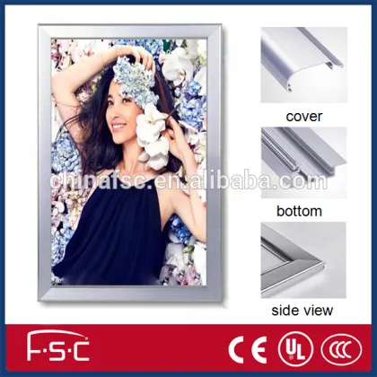 Slim snap type aluminum led base for acrylic displays light box