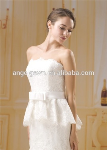 Elegant love forever wedding dress imported from china Bowknot belt description of wedding dress