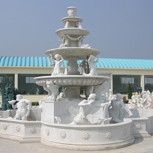 Dostawa do instalacji kamiennej fontanny