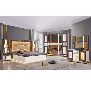Modern Double Bedroom Set with Storage Wardrobe - China Factory Home